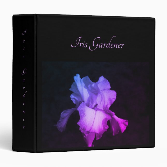 Personalized Bright Purple Iris Photo  3 Ring Binder (Front/Spine)