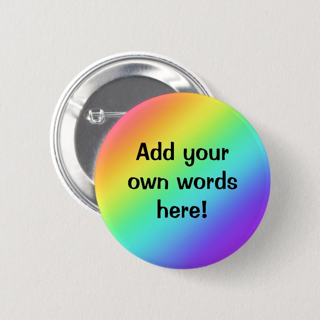 Personalized Bright Rainbow Button (Front & Back)