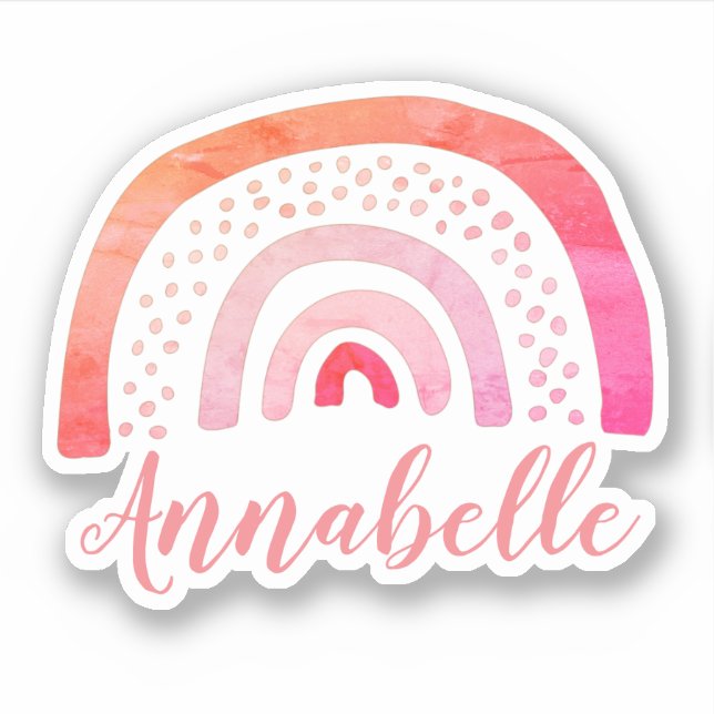 Personalized Bright Rainbow Name Sticker (Front)