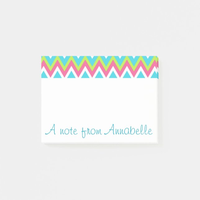 Personalized Bright Rainbow Post It Notes (Front)