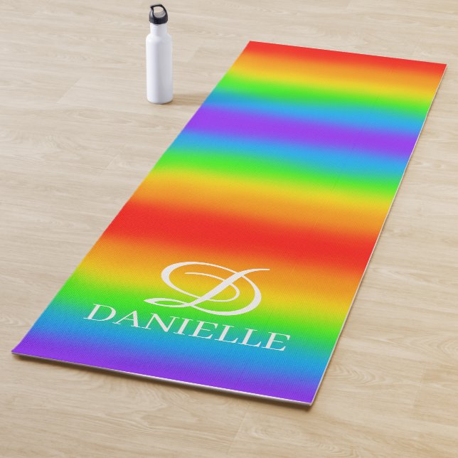 Personalized Bright Rainbow Yoga Mat (In Situ)