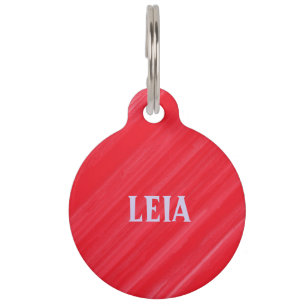 personalized bright red pet ID tag