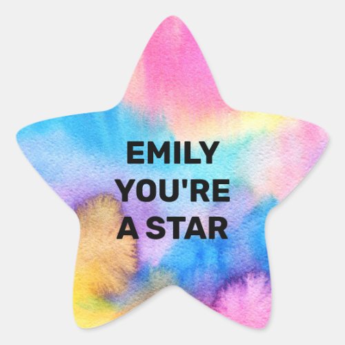 Personalized Bright Star Reward Chart School Kids Star Sticker