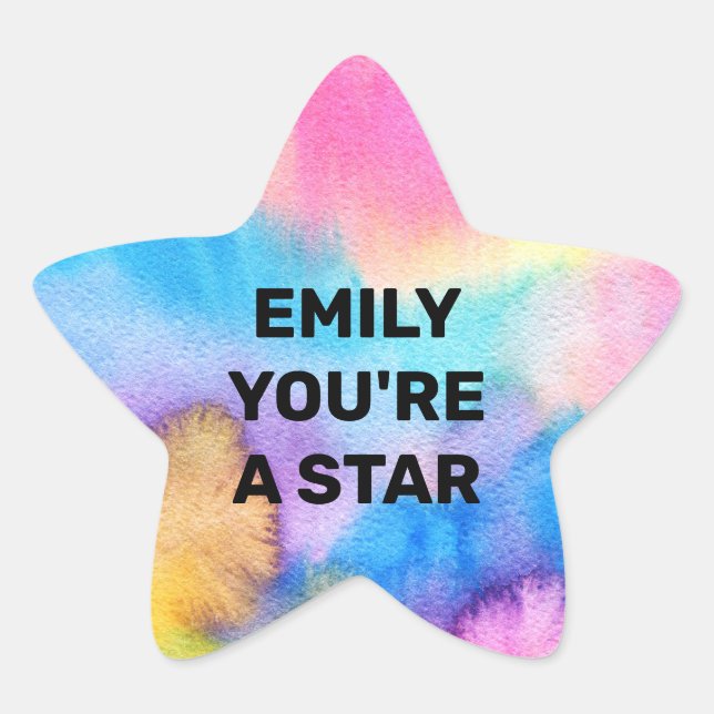 Personalized Bright Star Reward Chart School Kids Sticker (Front)