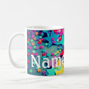 Personalized Bright Stars Confetti Coffee Mug Cup