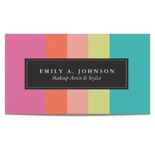Personalized   Bright Stripes Business Card