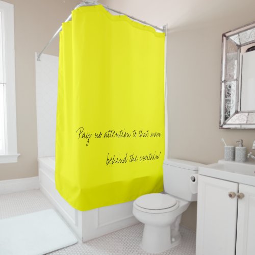 Personalized Bright Yellow Shower Curtain
