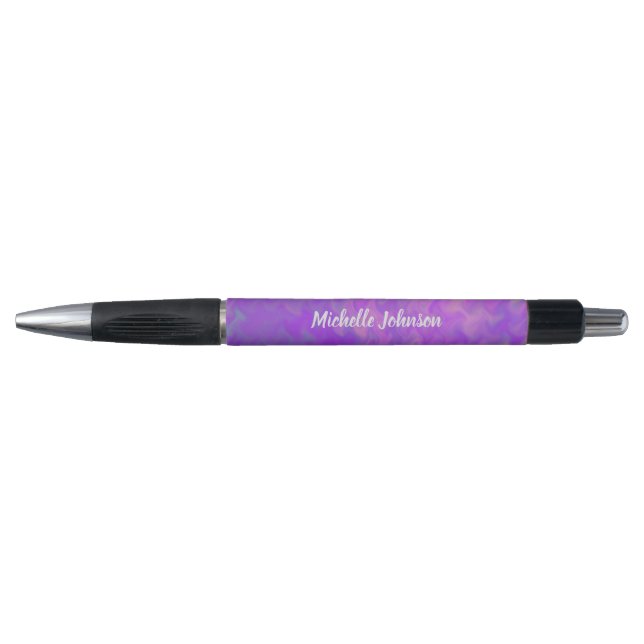 Personalized Brilliant Violet Marbled Art Pen (Front)