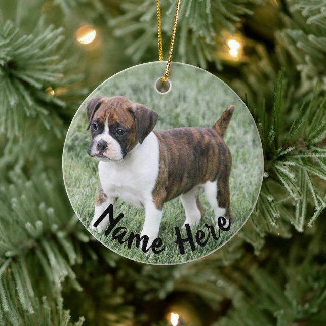 Personalized Brindle  Boxer  Christmas Ornament (Tree)