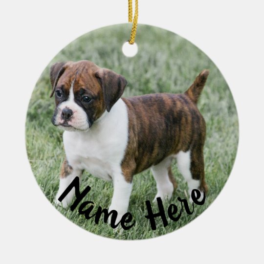Personalized Brindle Boxer Christmas Ornament