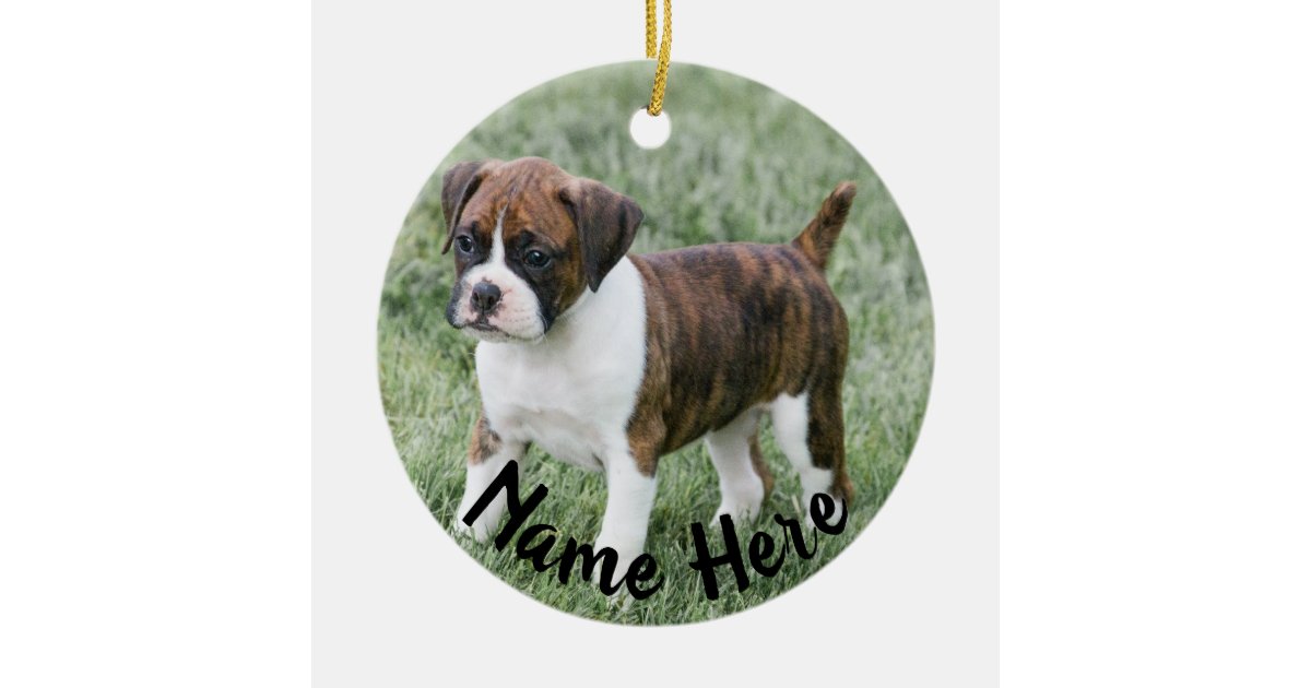 Personalized Brindle Boxer Christmas Ornament | Zazzle.com