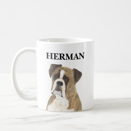 Personalized Brindle Boxer Dog Beverage Coaster Coffee Mug