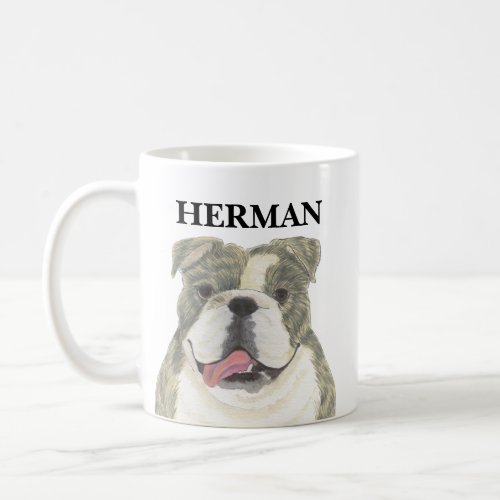 Personalized Brindle English Bulldog Coffee Mug
