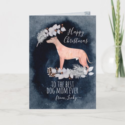Personalized Brindle Greyhound Lurcher Christmas Holiday Card