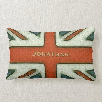 Personalized British Flag Lumbar Pillow by EnglishTeePot at Zazzle