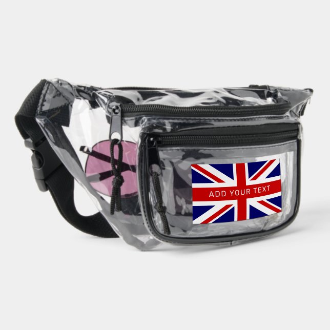 Personalized British Flag Union Jack Clear Fanny Pack (Right)