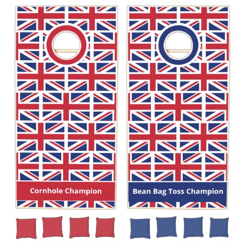 Personalized British Flag UNION JACK Cornhole Set