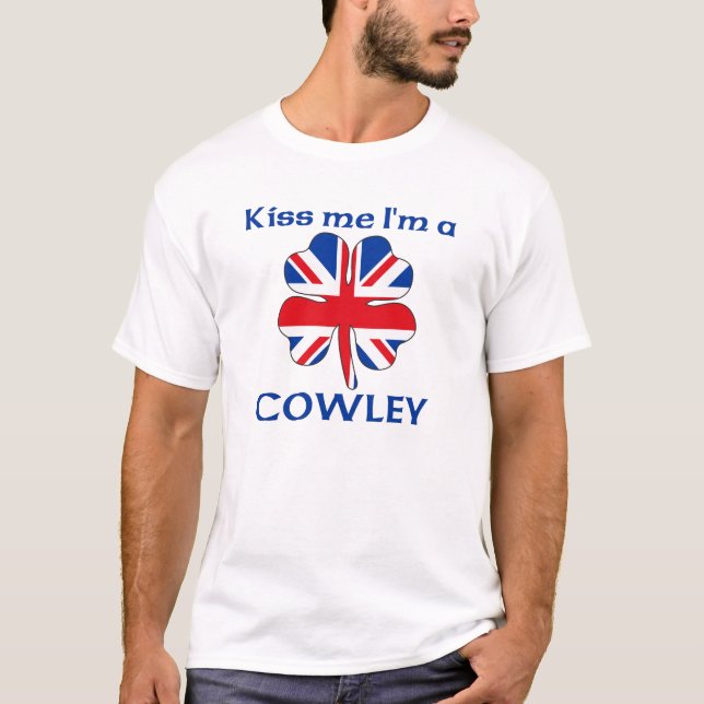 Personalized British Kiss Me I'm Cowley T-Shirt (Front)