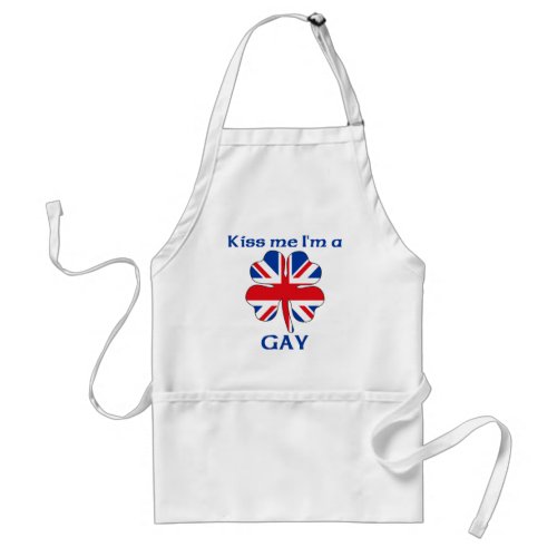 Personalized British Kiss Me Im Gay Adult Apron