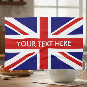 Personalized British Union Jack flag kitchen towel