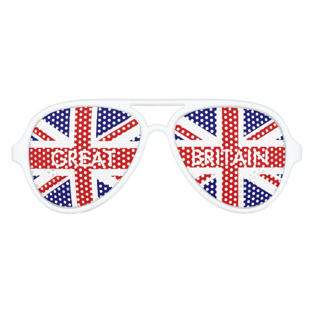 Personalized British Union Jack flag party shades (Front)