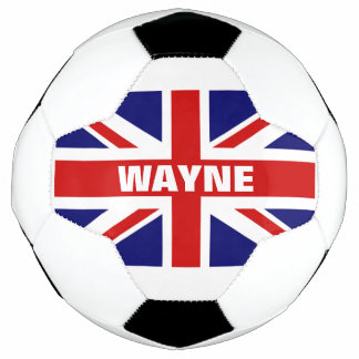 Personalized British Union Jack flag soccer ball