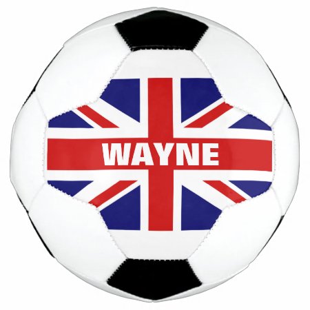 Personalized British Union Jack Flag Soccer Ball