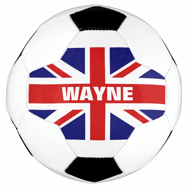 Personalized British Union Jack flag soccer ball (Front)