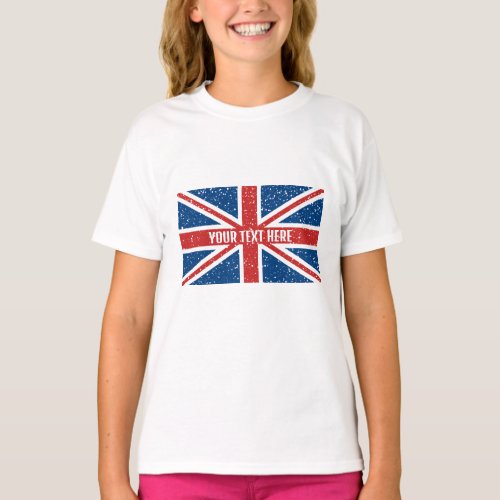 Personalized British Union Jack flag T_Shirt