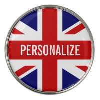 Personalized British Union Jack golf ball markers