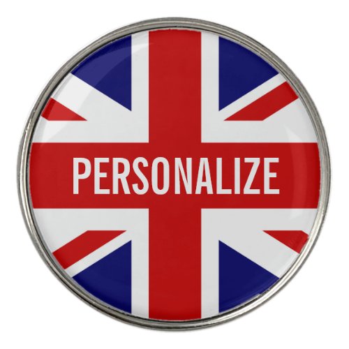 Personalized British Union Jack golf ball markers