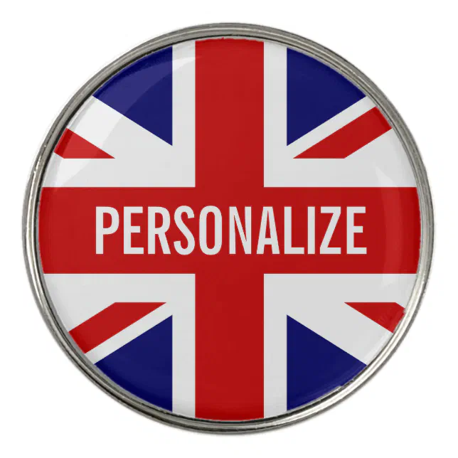 Personalized British Union Jack golf ball markers Zazzle