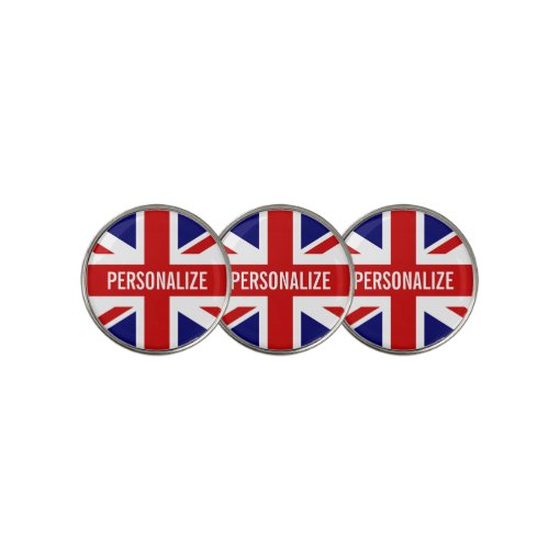 Personalized British Union Jack golf ball markers Zazzle
