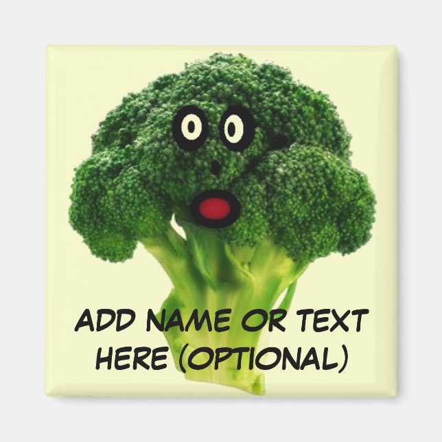 Personalized Broccoli Cartoon Magnet (Front)