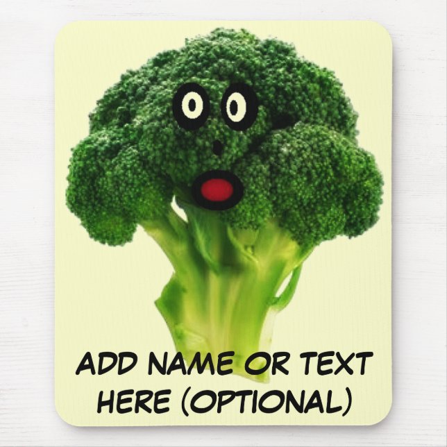 Personalized Broccoli Cartoon Mouse Pad (Front)