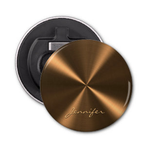 Personalized Bronze Metallic Radial Texture Bottle Opener
