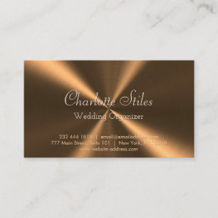 Personalized Bronze Metallic Radial Texture Business Card