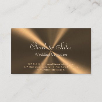 Personalized Bronze Metallic Radial Texture Business Card by electrosky at Zazzle