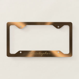 Personalized Bronze Metallic Radial Texture License Plate Frame