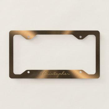 Personalized Bronze Metallic Radial Texture License Plate Frame by electrosky at Zazzle