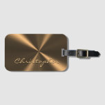 Personalized Bronze Metallic Radial Texture Luggage Tag at Zazzle
