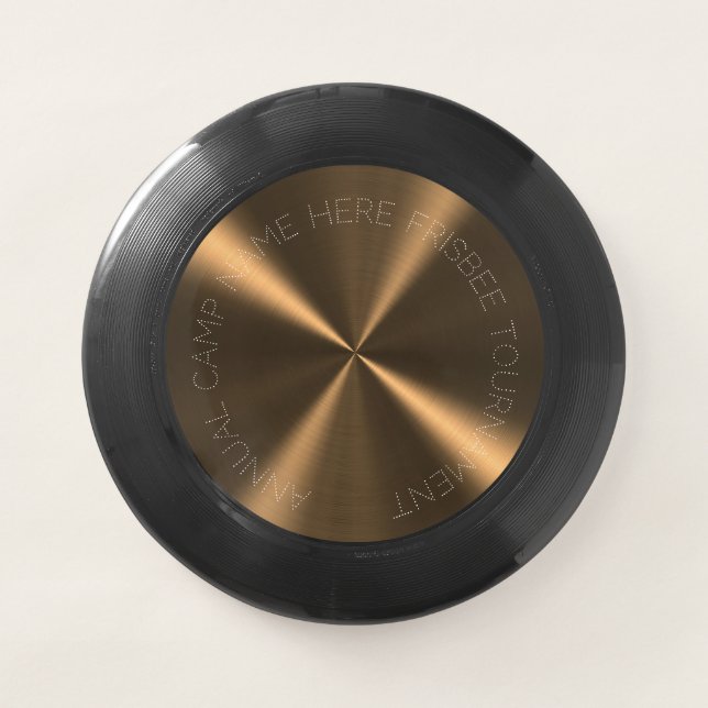 Personalized Bronze Metallic Radial Texture Wham-O Frisbee (Front)