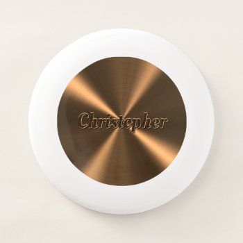 Personalized Bronze Metallic Radial Texture Wham-o Frisbee by electrosky at Zazzle