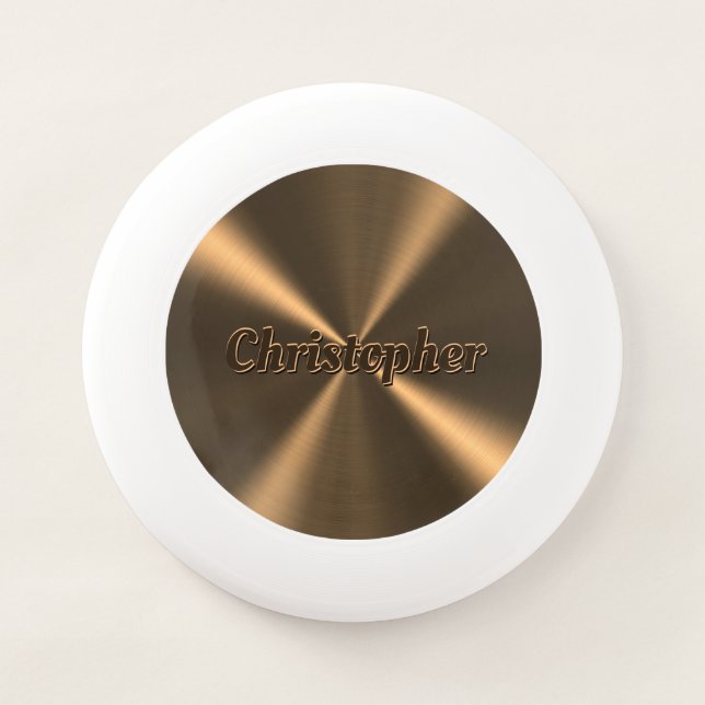 Personalized Bronze Metallic Radial Texture Wham-O Frisbee (Front)
