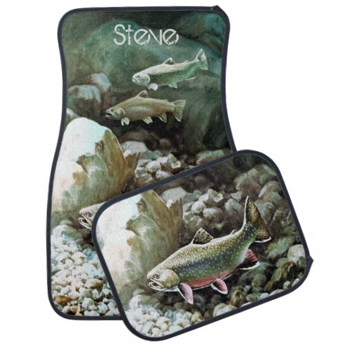 Personalized Brook Trout Car Floor Mat