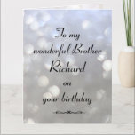 Personalized Brother Birthday Card<br><div class="desc">Stylish personalized Birthday Greeting Card for Brother</div>