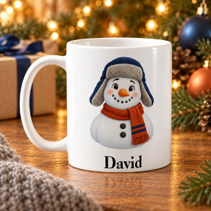 Personalized Brother Christmas Mug Cute Snowman