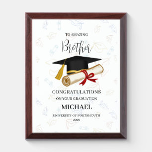 Personalized Brother Graduation Keepsake Name Year Award Plaque