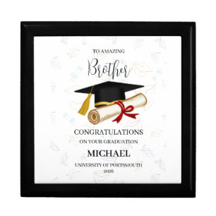 Personalized Brother Graduation Keepsake Name Year Gift Box