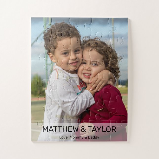Personalized Brother Sister Photo Gift Jigsaw Puzzle (Vertical)
